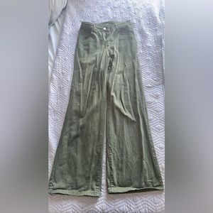 High waisted green pants